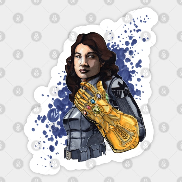 Maynos, the Mad Agent Sticker by artildawn